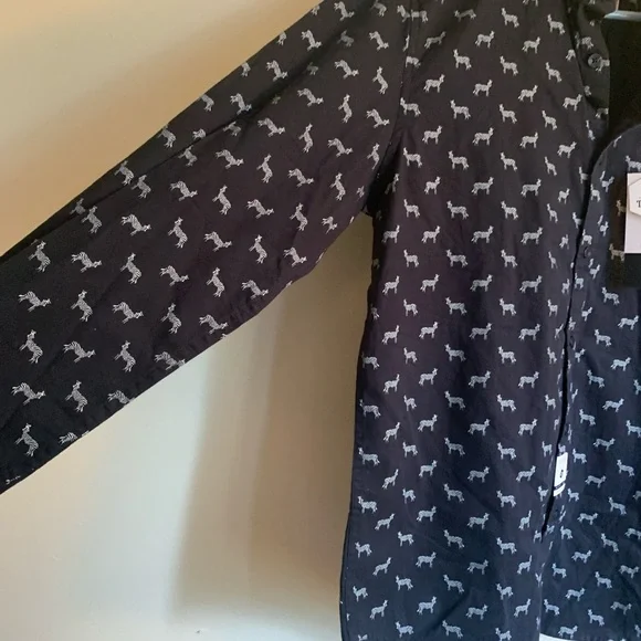 Mens Denim and Flower Zebra Dress Shirt - Picture 3 of 7